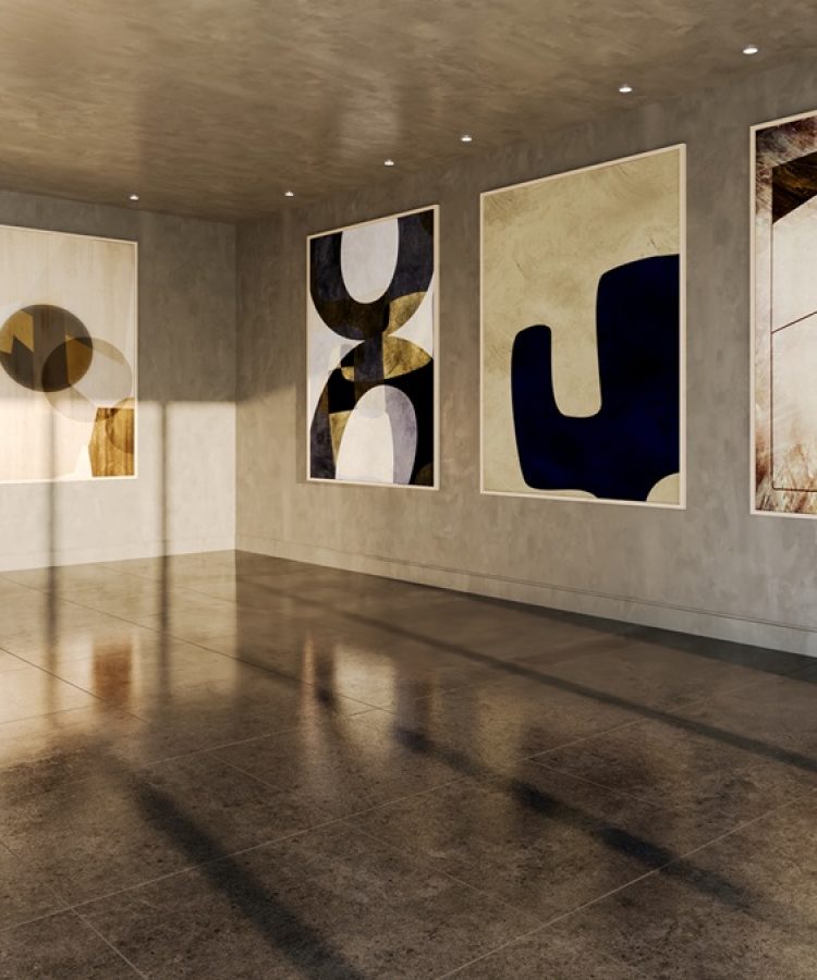 Large luxury modern bright interiors Living room mockup illustration 3D rendering image